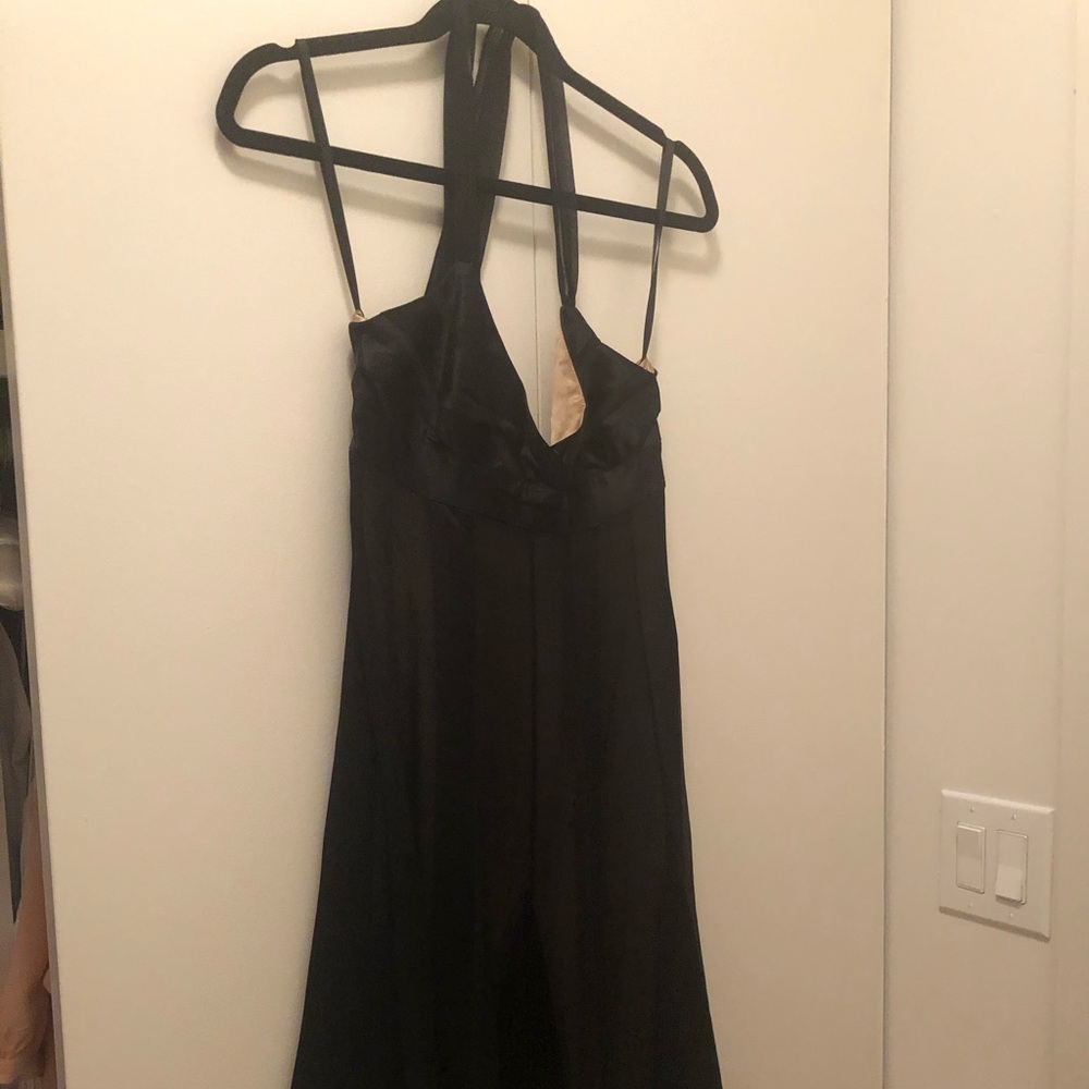 bcbg halter neck black dress xs